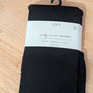 Brand New in Packaging LOFT Basic Opaque Black Tights-SIze Large